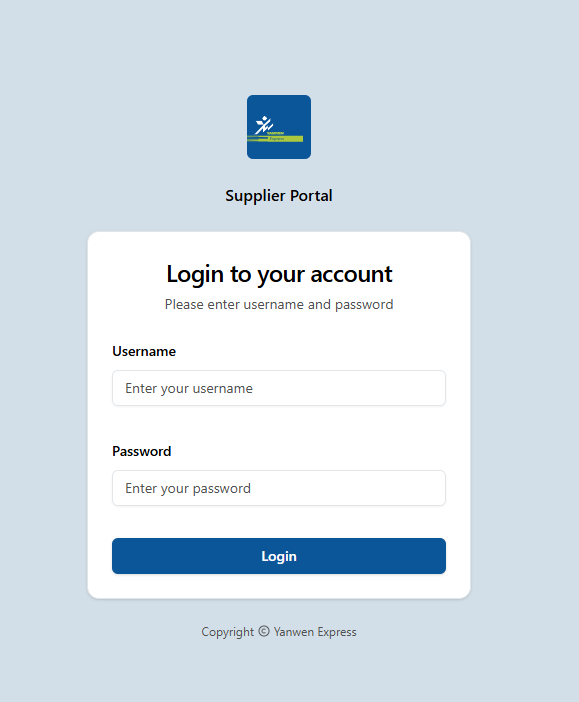 供应商门户登录界面示意